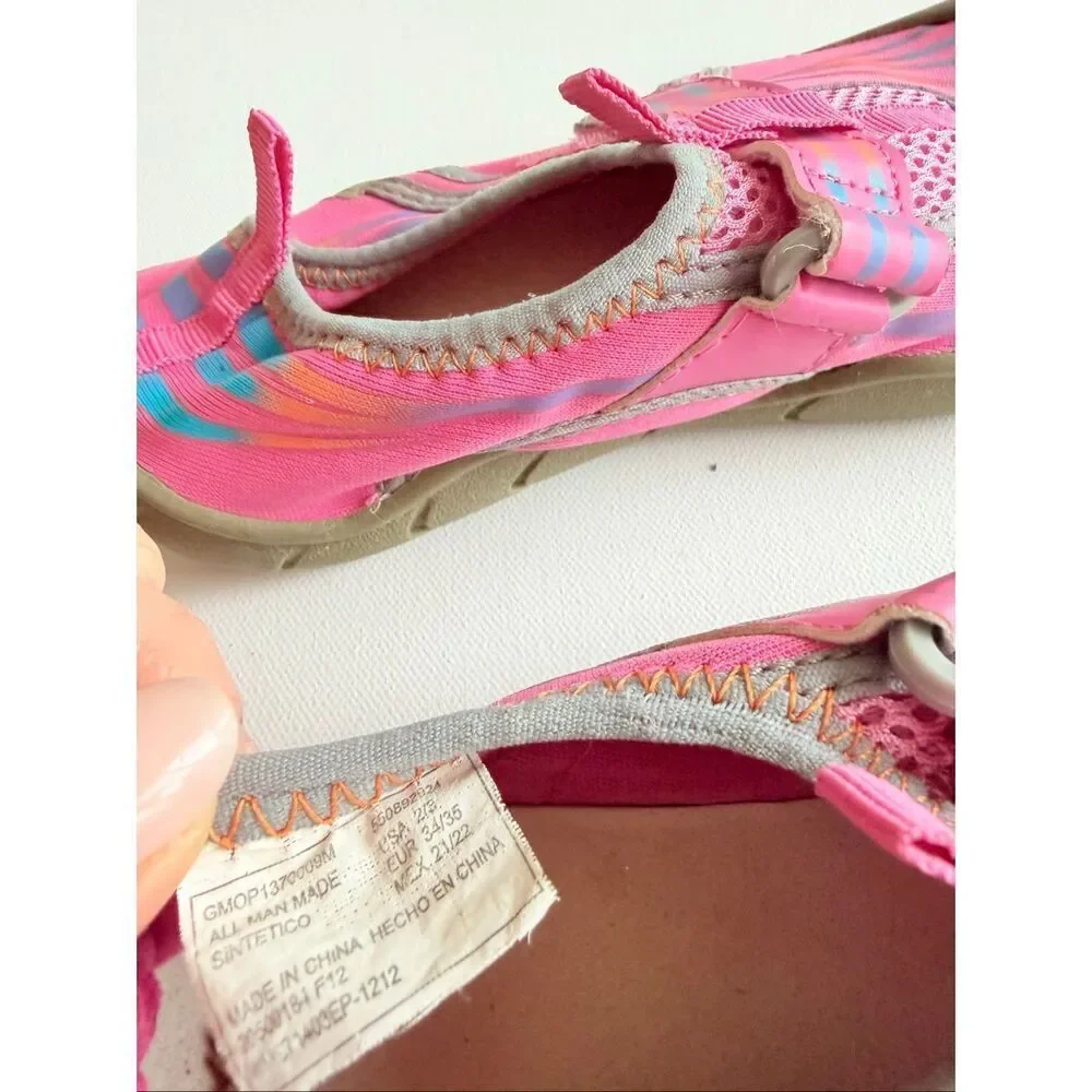 Op Size 2/3 Youth Girls Pink Water Sandals Running Molded Toes